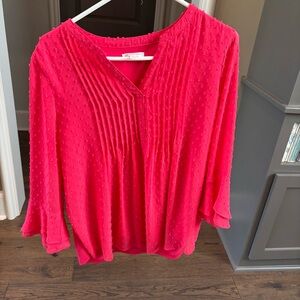 Charter Club Vibrant Pink Textured Blouse
